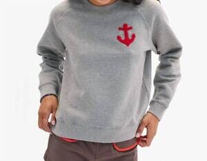 NEW CLARE V. le court petit chenille anchor sweatshirt in grey melange
